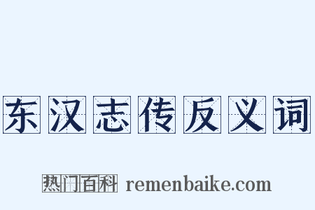 东汉志传反义词是什么意思的图片